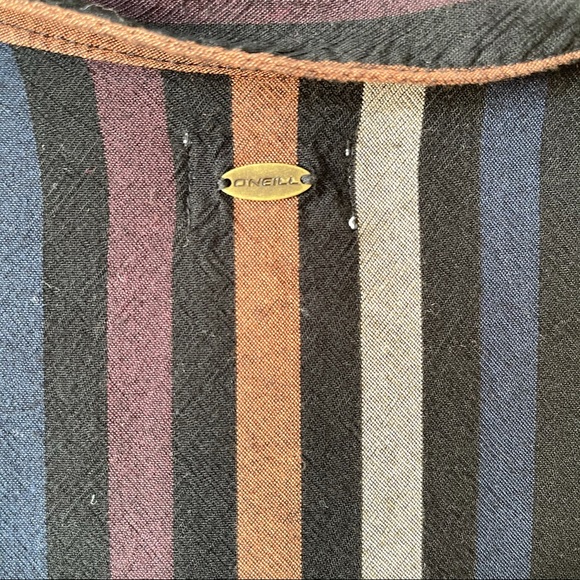 O’Neill Demi Stripe Shirt Button Up Tie Front XS - Picture 12 of 14